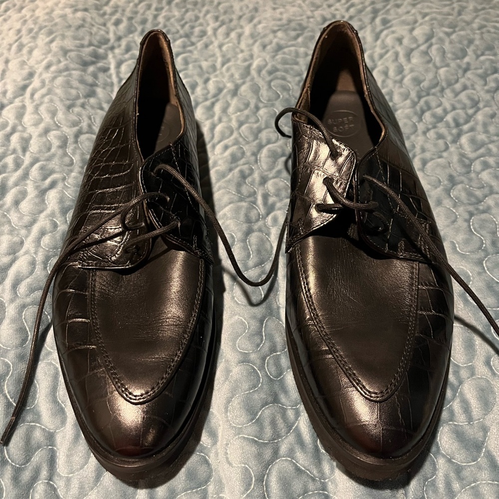 Paul Green Black Croc-Embossed Loafers